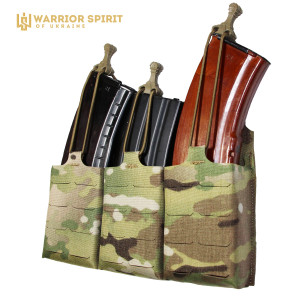 Панель под магазин с фиксатором тройной Warrior Spirit WS3-Profi Multicam. Photo 3